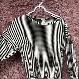Black and white striped long sleeve shirt